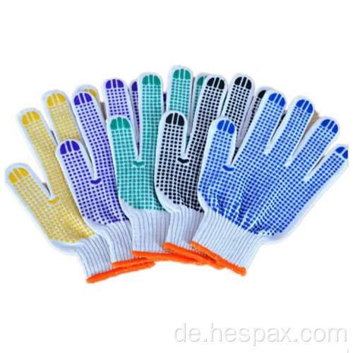 Hespax 7 Gauge PVC gepunktete Wehen Baumwollhandschuhe